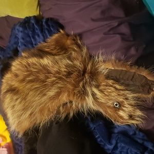 Vintage racoon fur hat